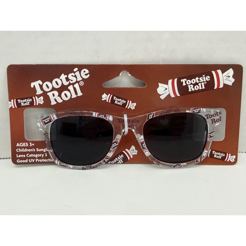 Tootsie Roll Kids Sunglasses Clear Novelty Candy Logo Print UV Protection New